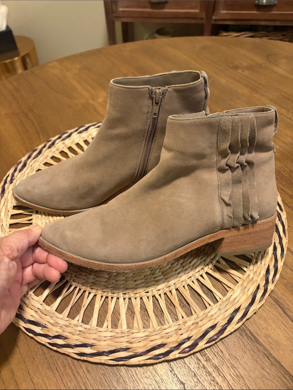 VANELi Taupe Suede Ankle Boots - 7 US